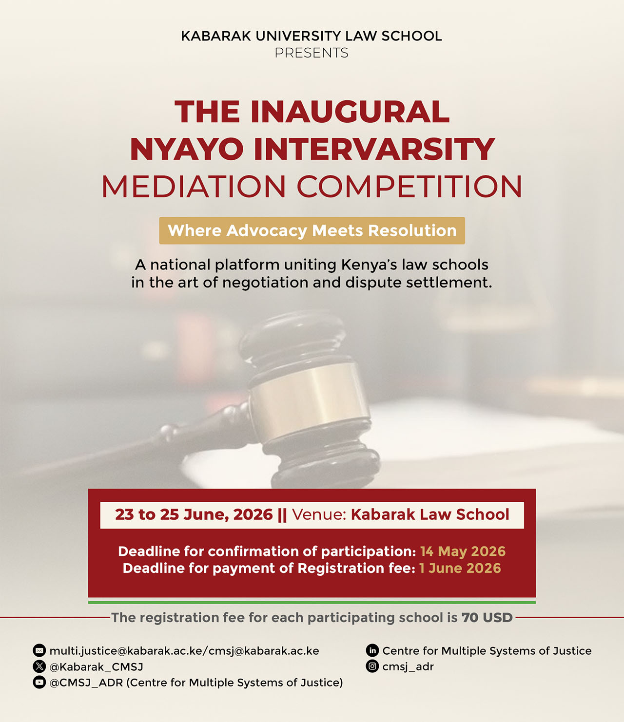 THE INAUGURALNYAYO INTERVARSITYMEDIATION COMPETITION