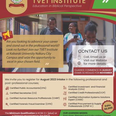 Kabu Tvet August Intake